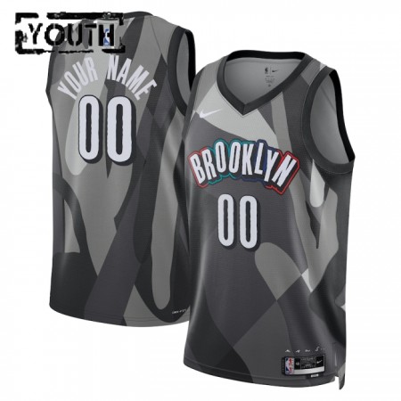 Brooklyn Nets Custom Nike 2024-25 City Edition Harmaa Lasten Pelipaidat Swingman